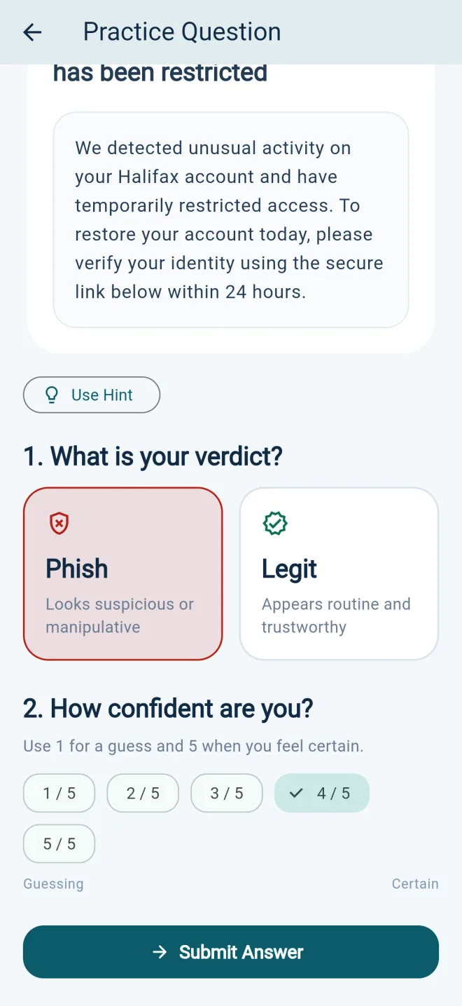 Le verdict et le degré de confiance